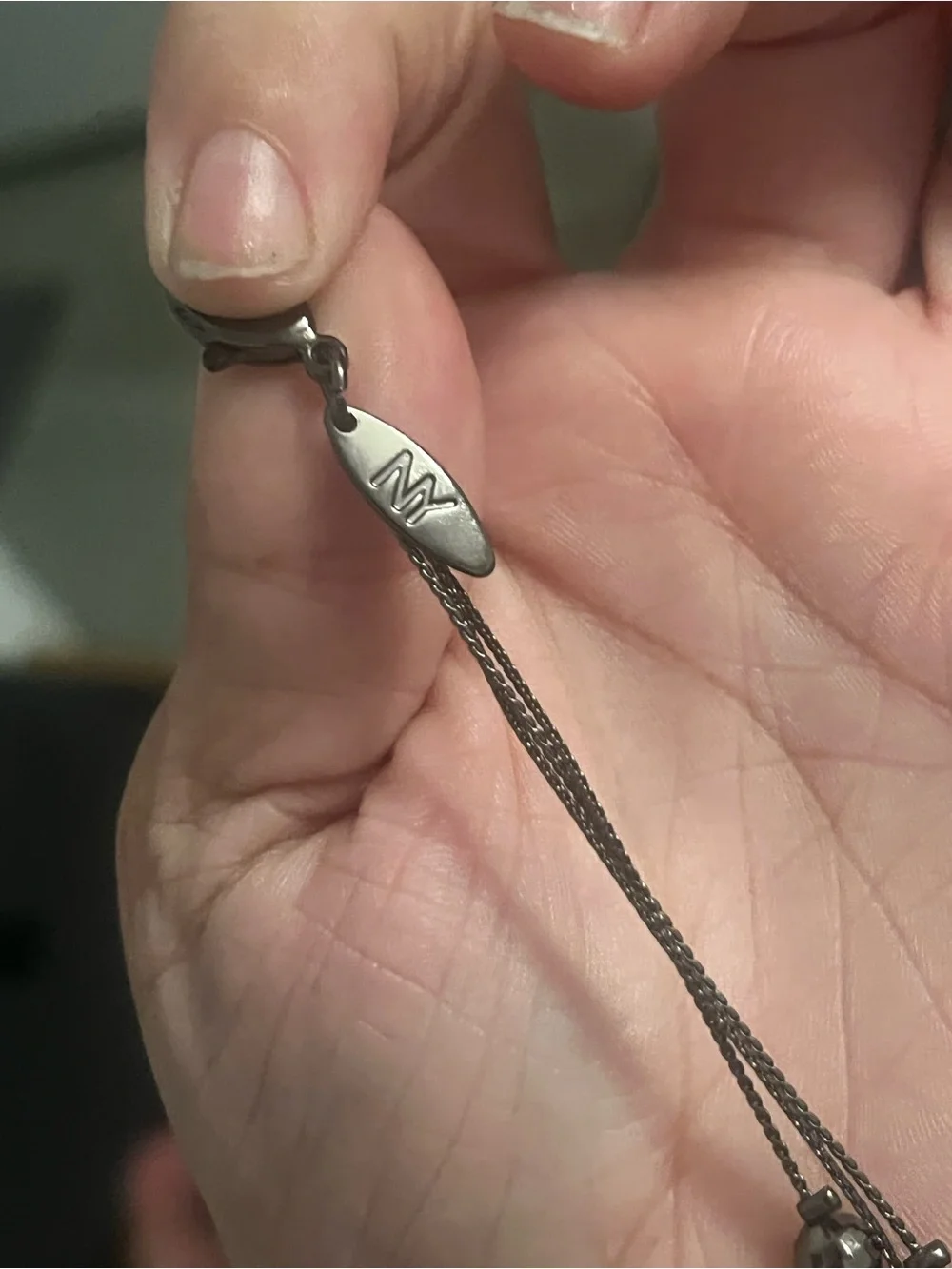 Unk Black and Silver Multi-Strand Beaded Necklace